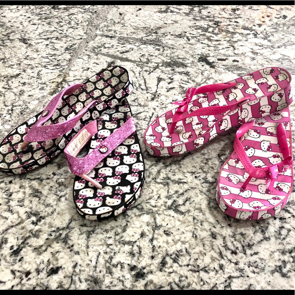 Bundle of Sanrio 2 Hello Kitty Flipflop Pairs